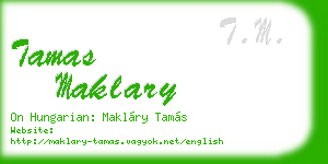 tamas maklary business card