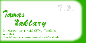 tamas maklary business card